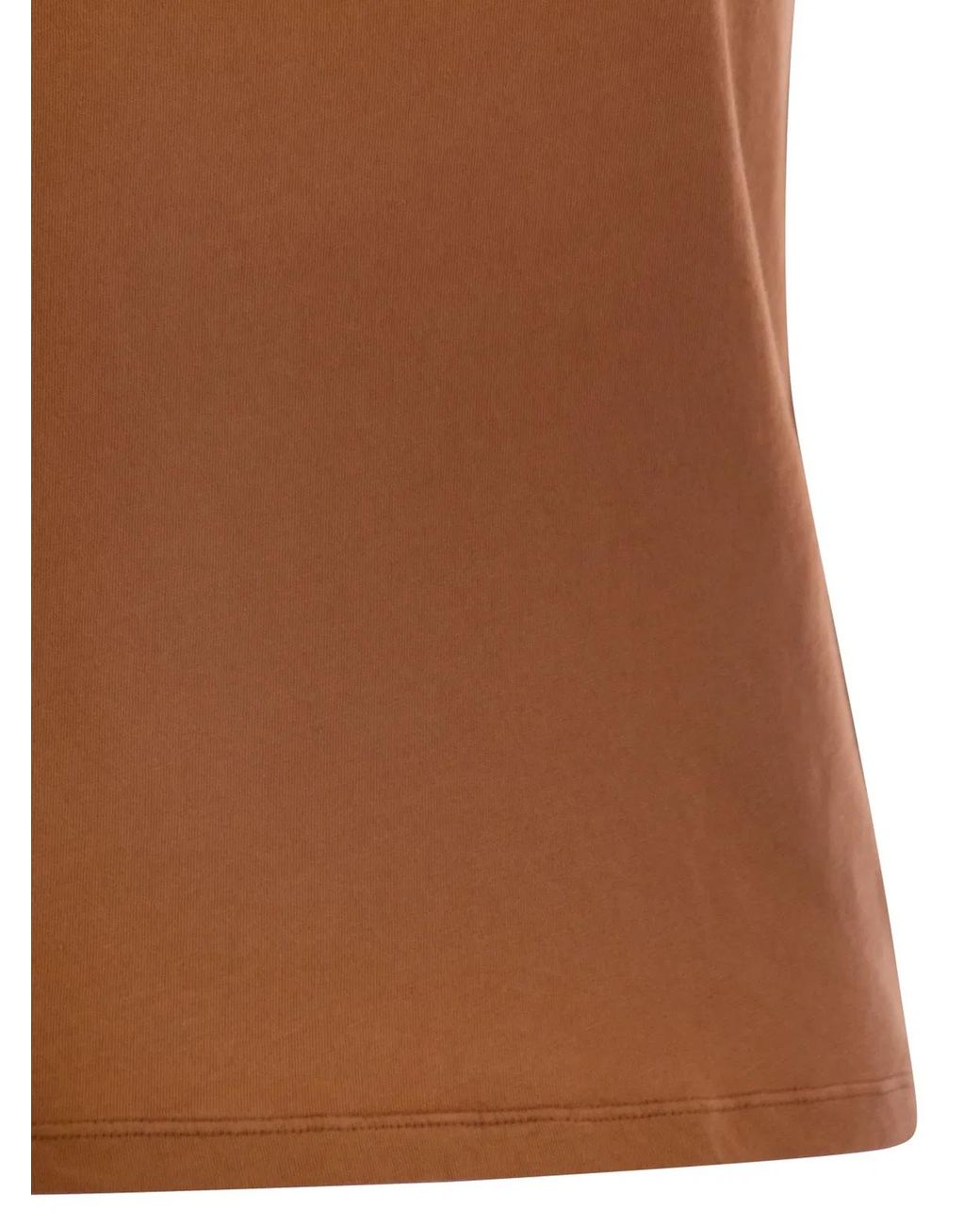 Majestic Brown Crew-Neck Short-Sleeved Cotton T-Shirt