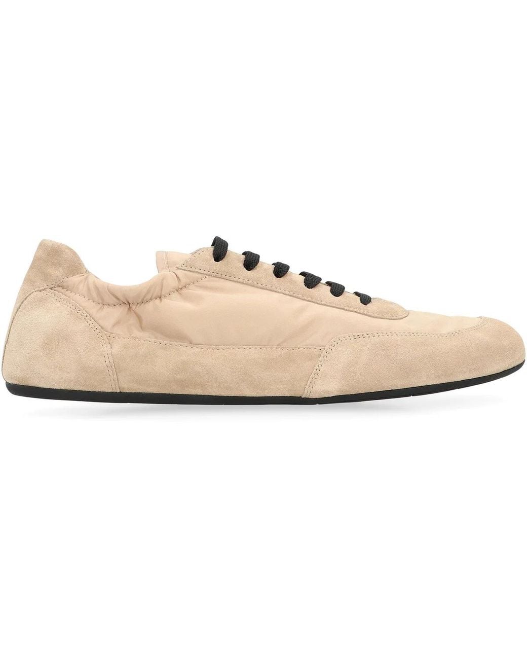 Prada Pink Collapse Re-Nylon And Suede Sneakers