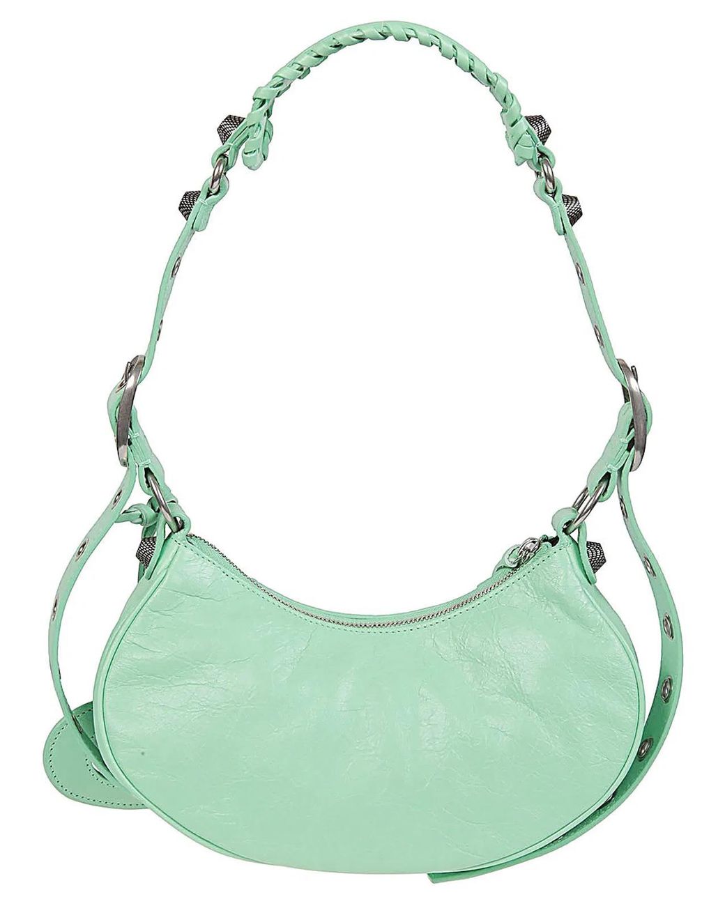 Balenciaga Green Mini Leather Shoulder Handbag