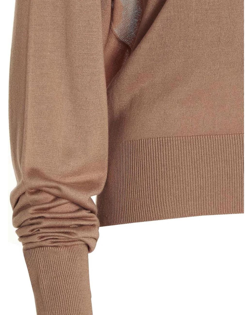 Ramael Brown Cut Out Insert Top Sweater