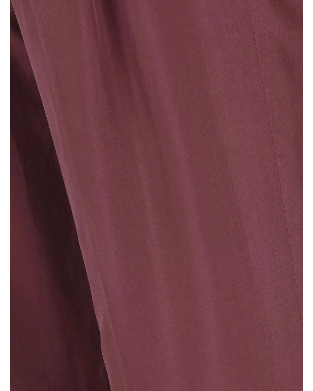 Saint Laurent Red Mid-Rise Silk Habotai Pants