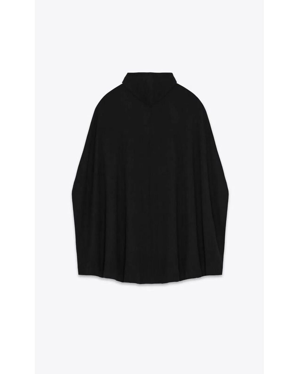 Saint Laurent Black Fleece Hoodie Cape for men
