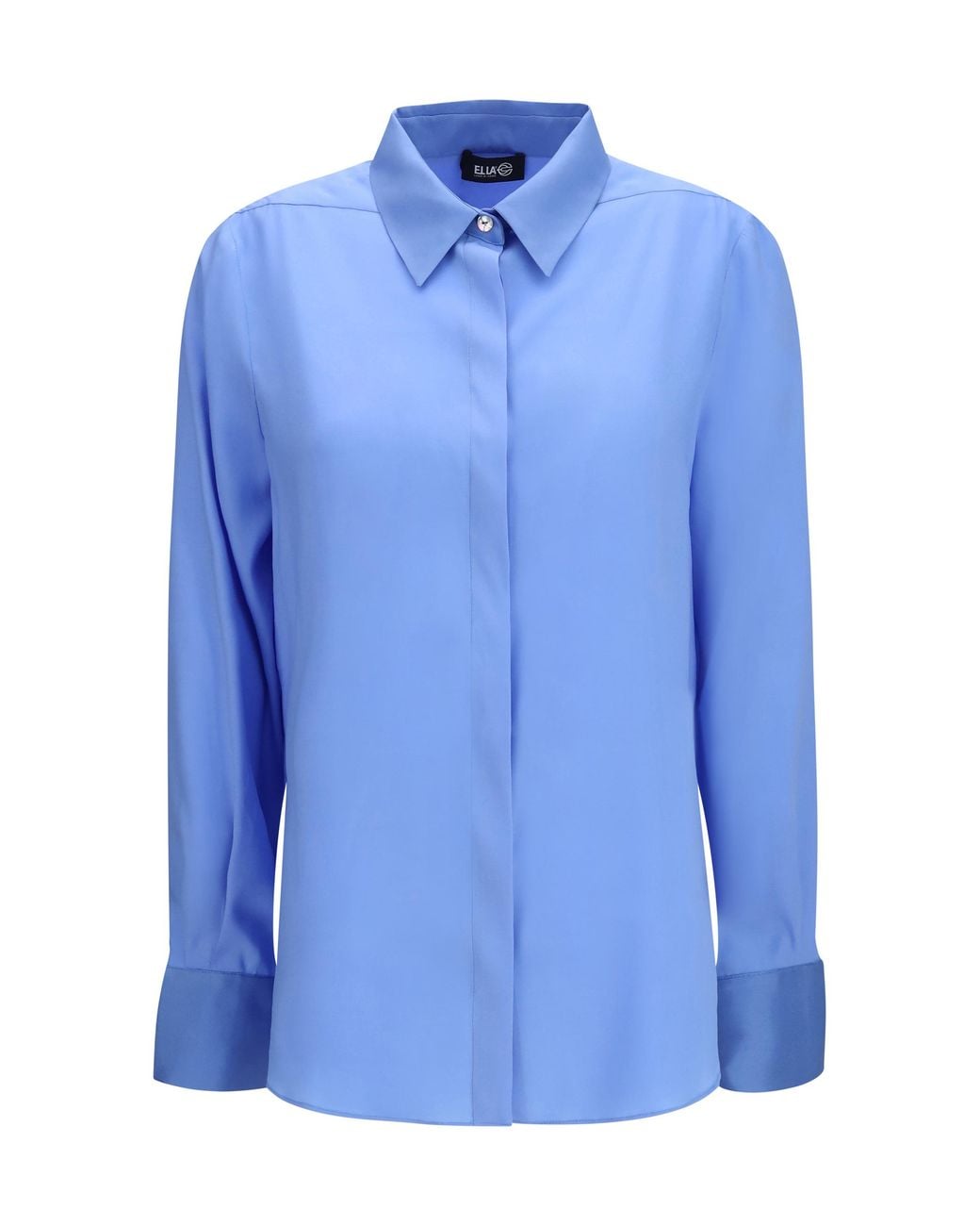 Adidas By Stella McCartney Blue Adidas By Stella Mccartney Silk Shirt With Back Gathering