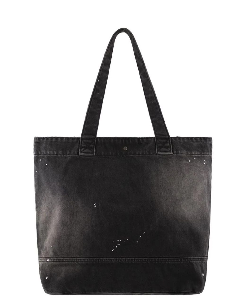 Carhartt Black Washed Denim Tote Bag With Paint Splatter Detail