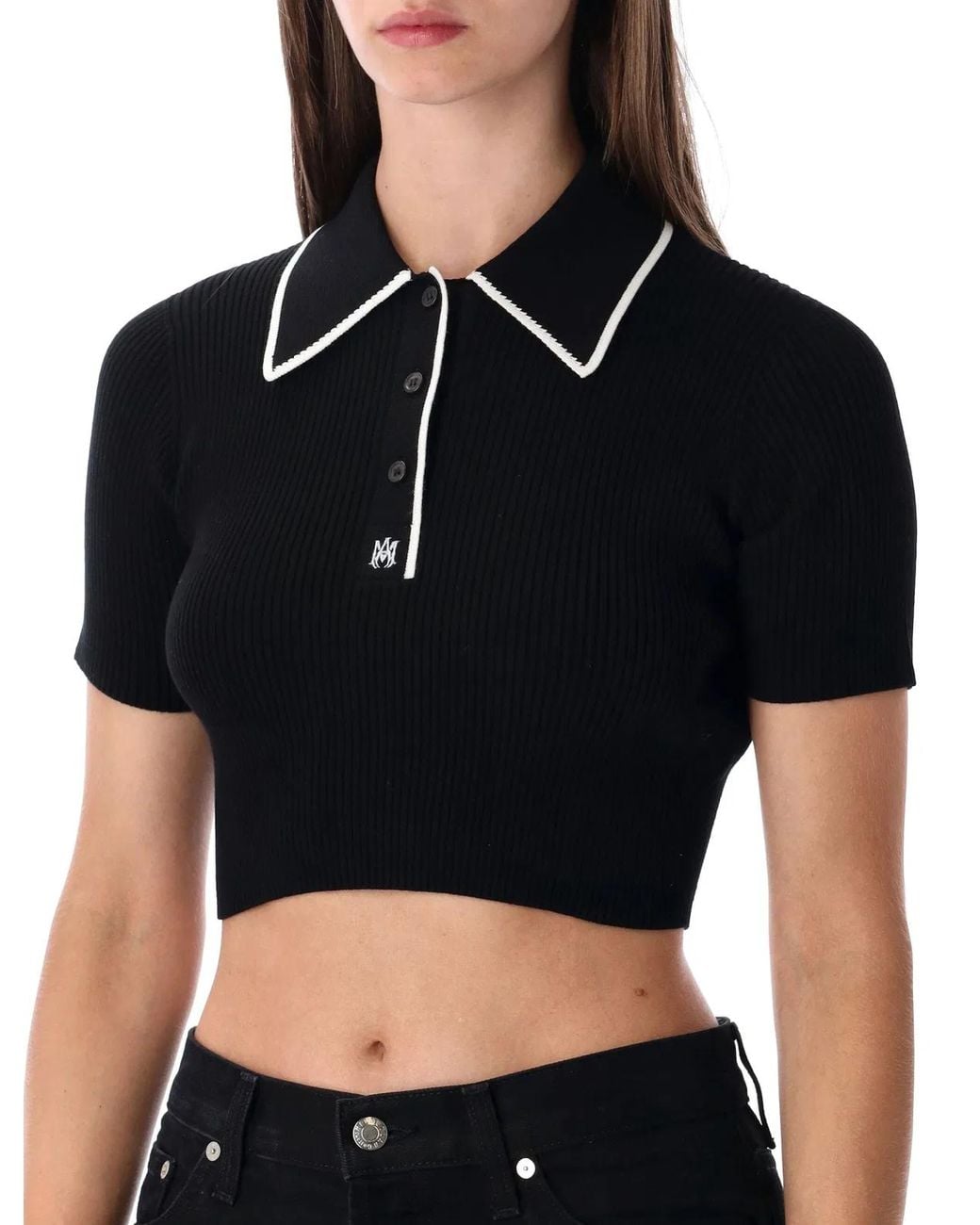 Amiri Black "Ma" Polo Shirt