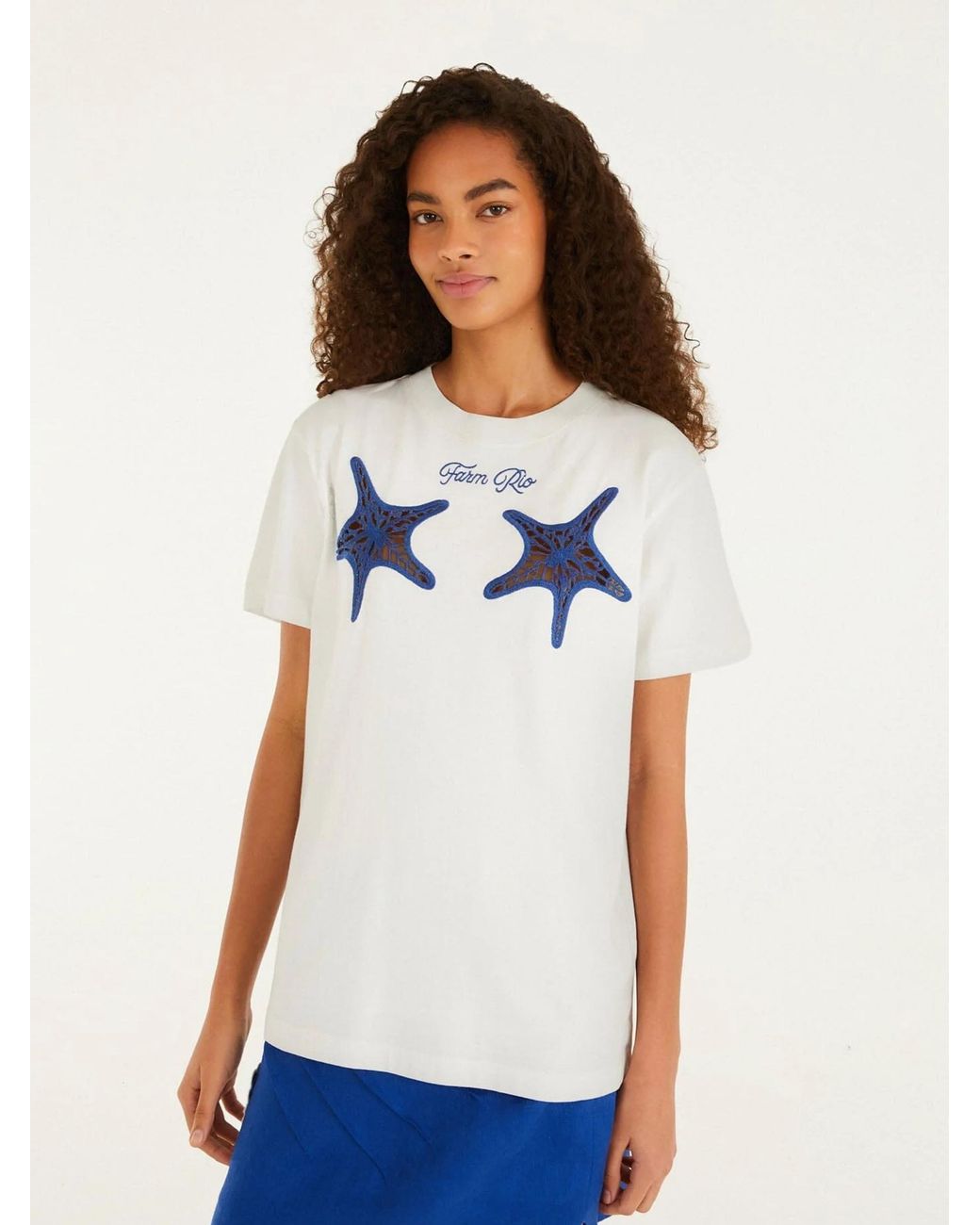 Farm Rio Blue Starfish T-Shirt