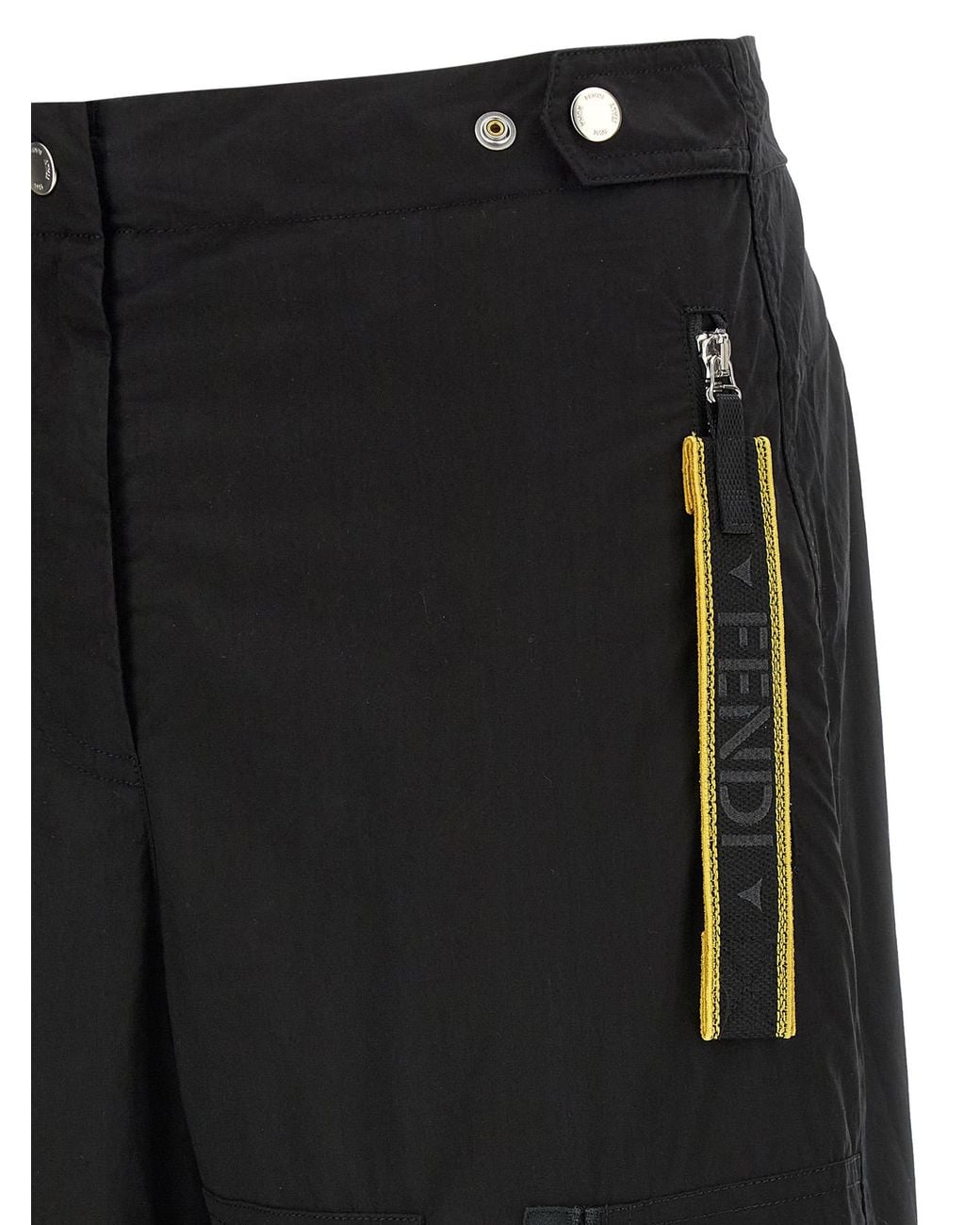 Fendi Black Cotton Cargo Pants