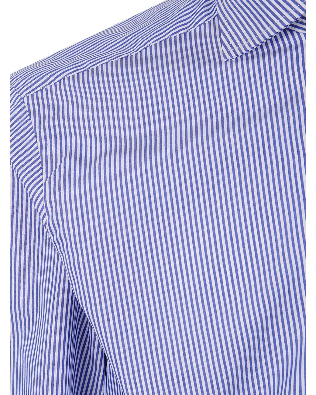 Barba Napoli Blue "Bacchetta" Popeline Shirt for men