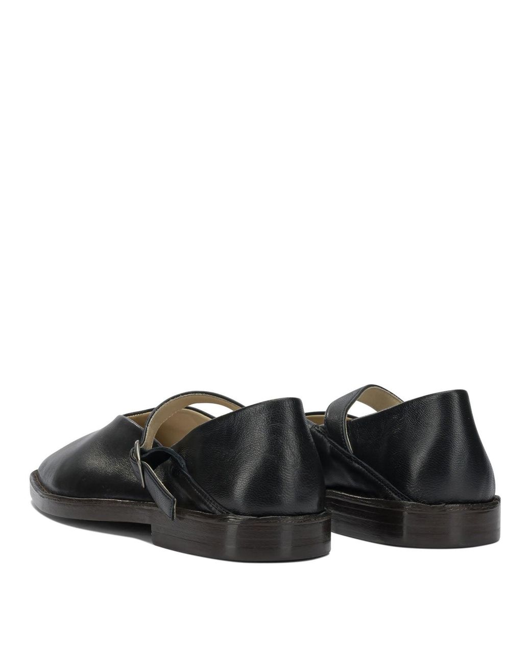 Lemaire Black Mary Jane Leather Ballet Flats