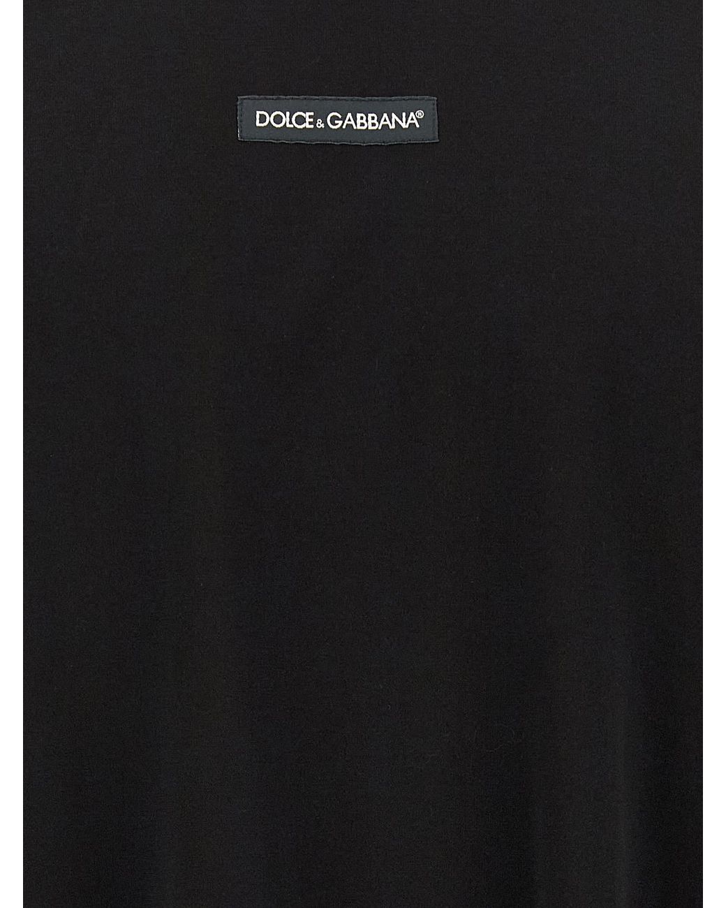 Dolce & Gabbana Black Dolce & Gabbana Logo Patch T-Shirt for men