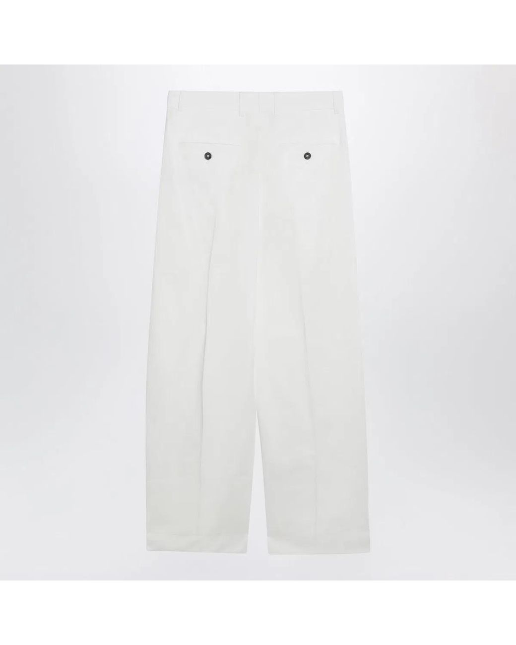 Totême White Singlepleat Organic Cotton Trousers