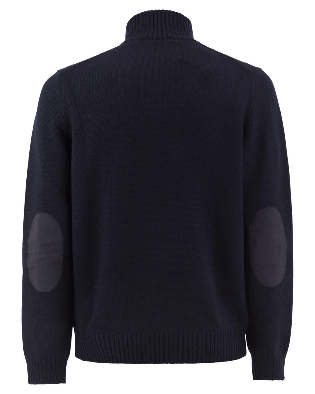 Fay Blue Virgin Wool Jumper With High Neck And Hook Fastening for men