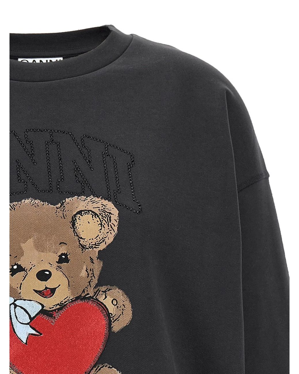 Ganni Gray Organic Cotton Sweatshirt