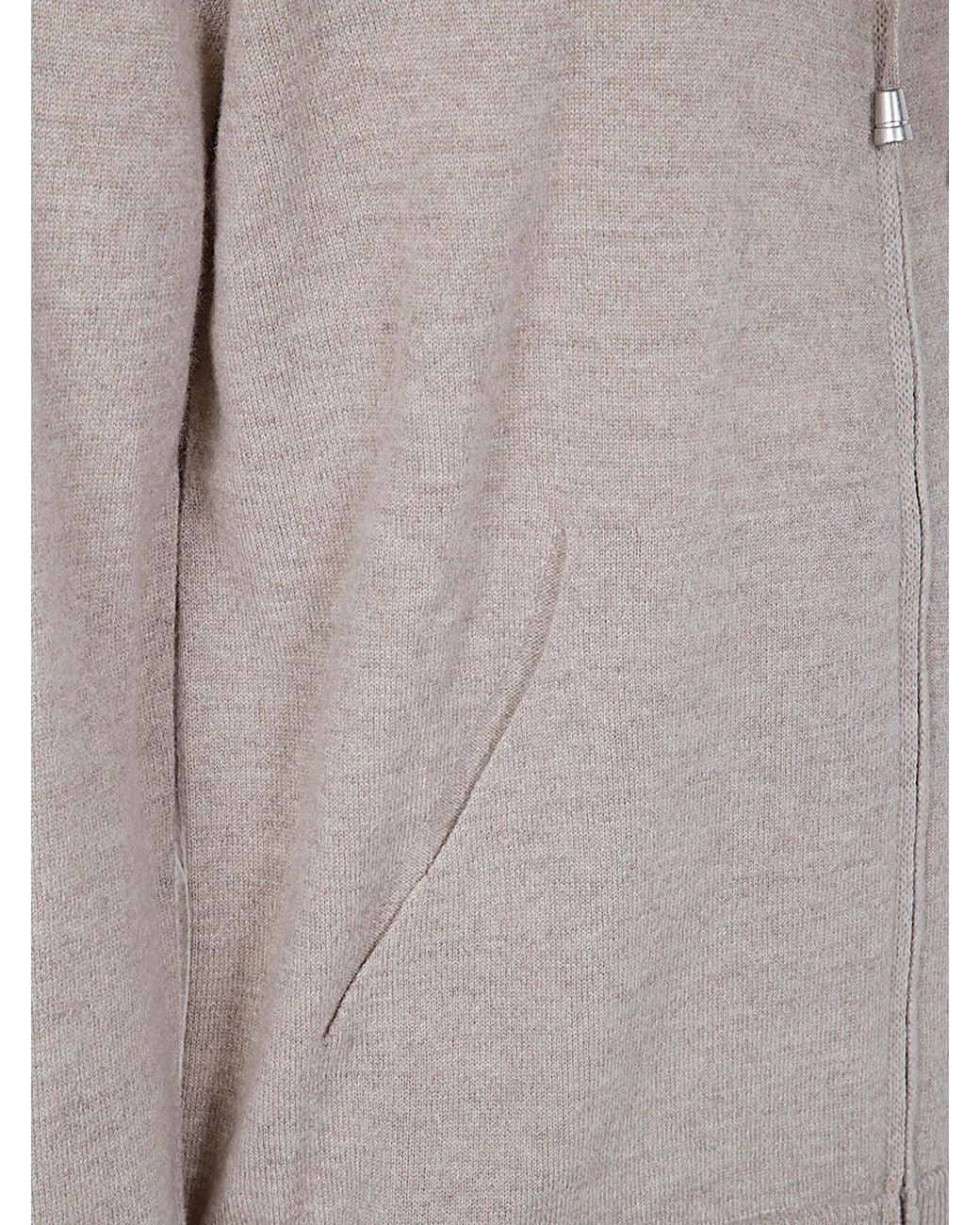 FILIPPO DE LAURENTIIS Gray Long Sleeves Cashmere Wool Full Zip Hoodie for men