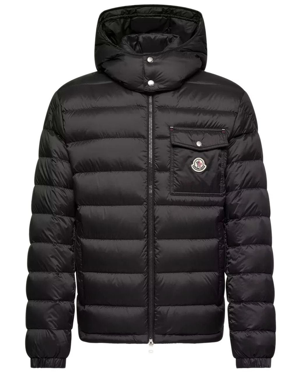 Moncler Black Verith Hooded Short Down Jacket for men