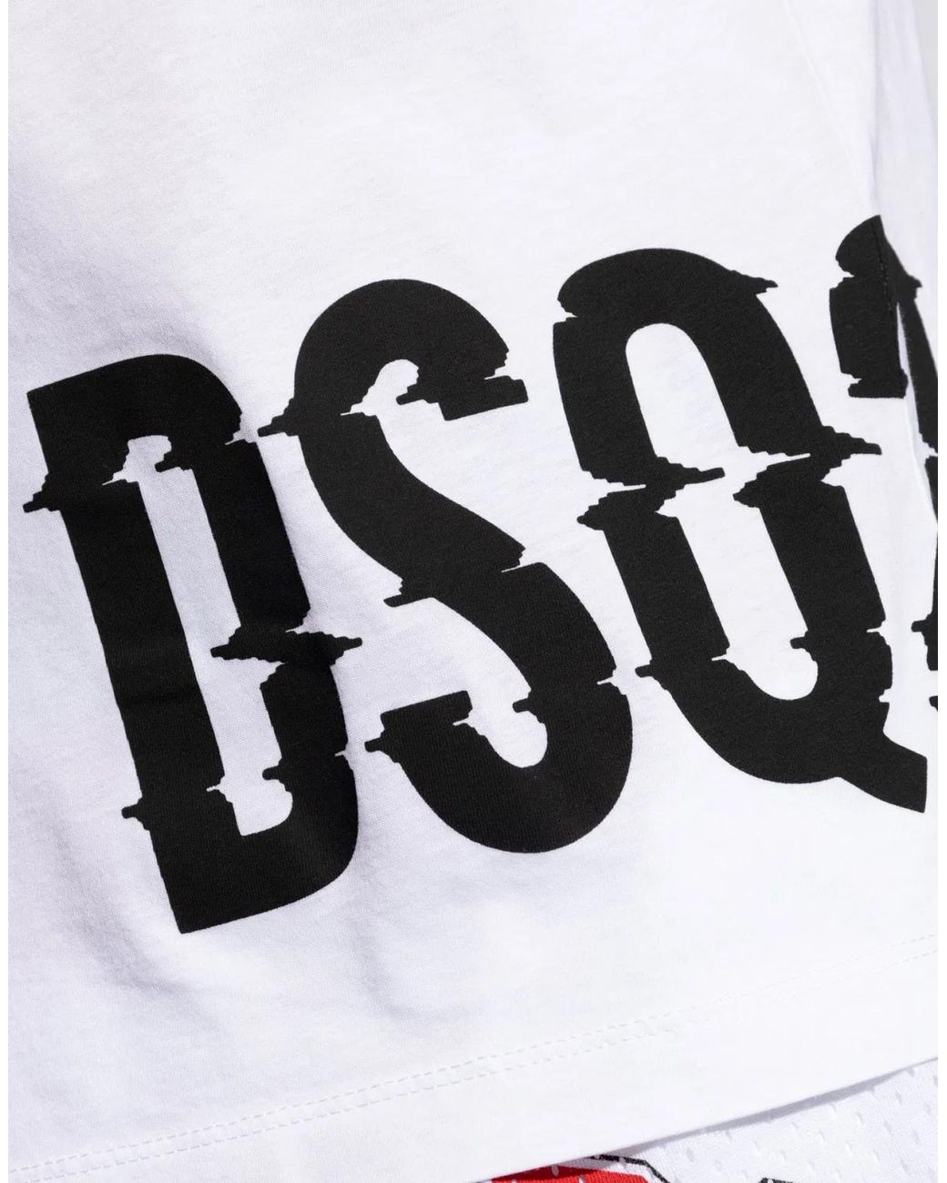 DSquared² White Cool Fit Dsq2 Logo T-Shirt for men