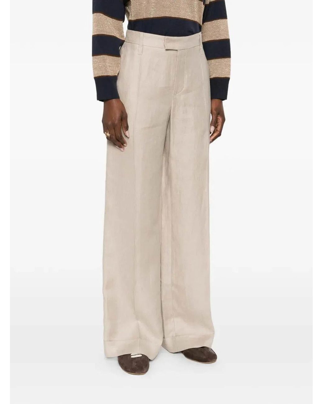 Brunello Cucinelli White Linen Pants