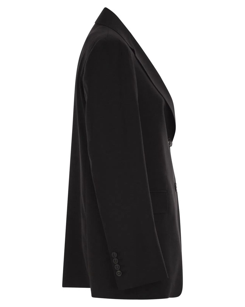 Max Mara Black Maxmara Studio Mstassenzi – Pure Virgin Wool Single-Breasted Blazer