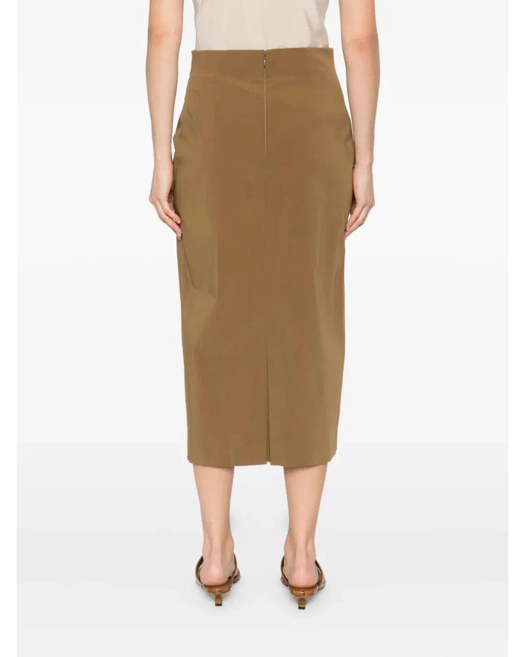 Alberta Ferretti Natural Elastan Skirt