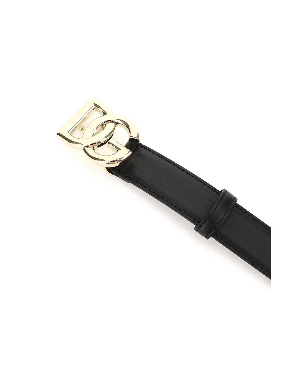 Dolce & Gabbana Black Dolce & Gabbana Logo Leather Belt