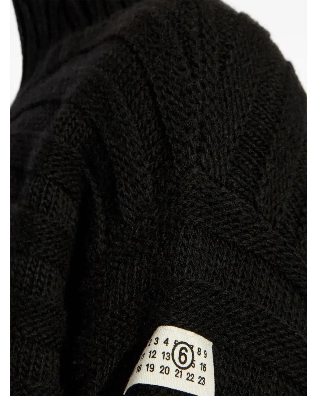 MM6 by Maison Margiela Black Maglione A Collo Alto for men