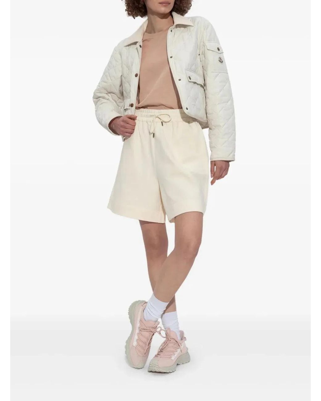 Moncler Natural Cotton Fleece Shorts