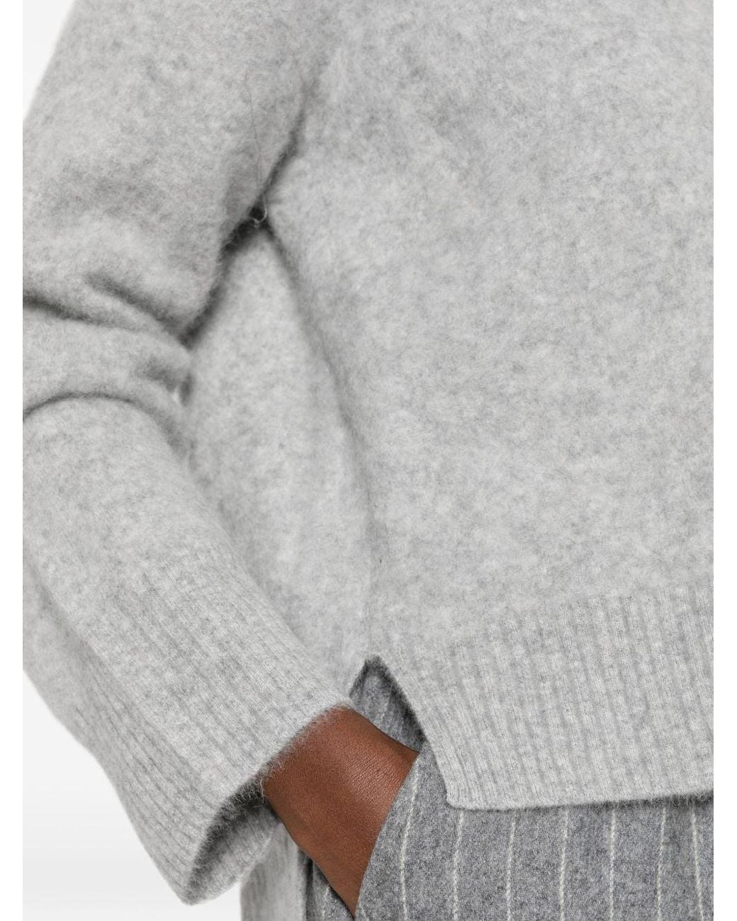 C.t. Plage Gray Wool V-Necked Jumper