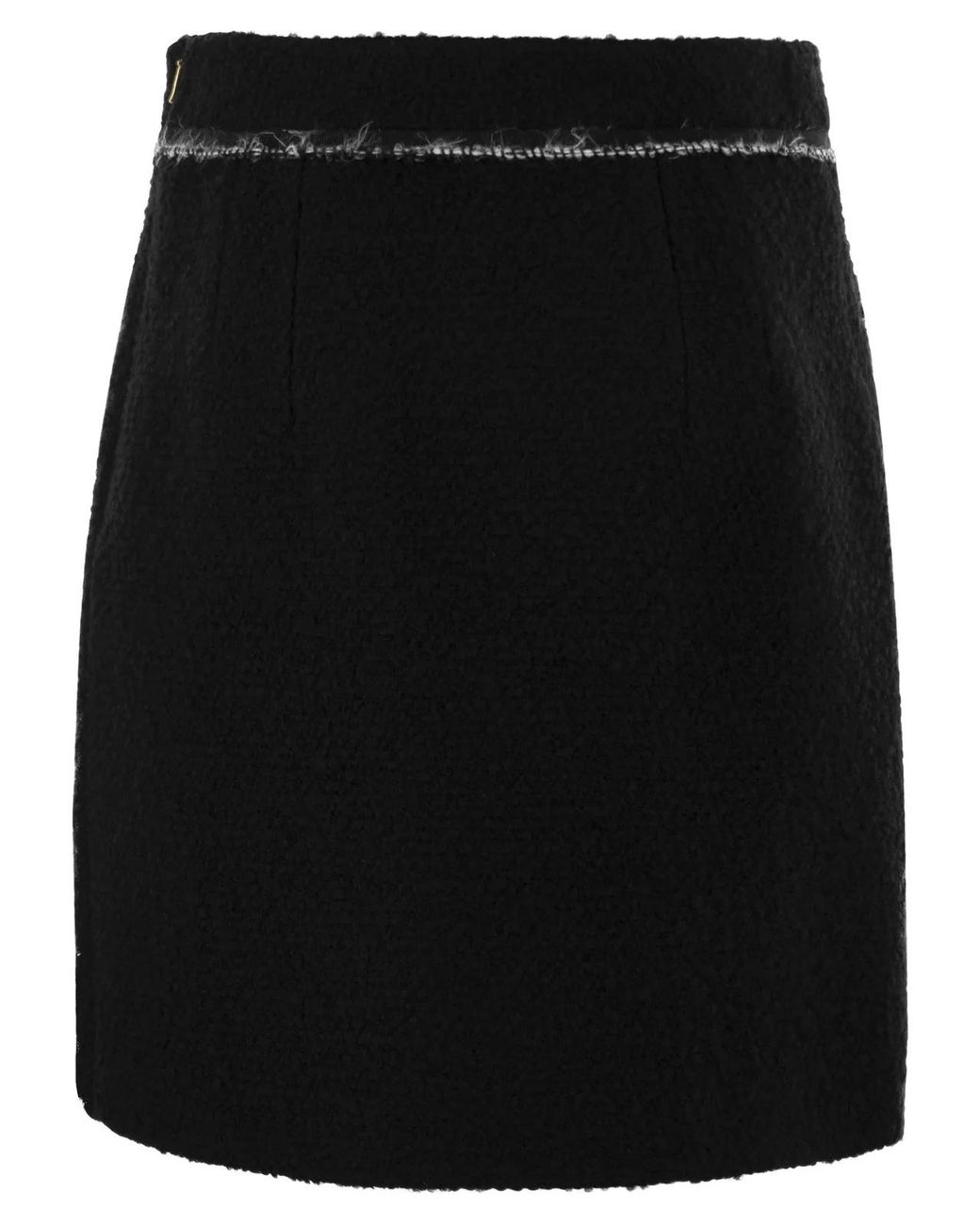 Fay Black Wool Short Skirt