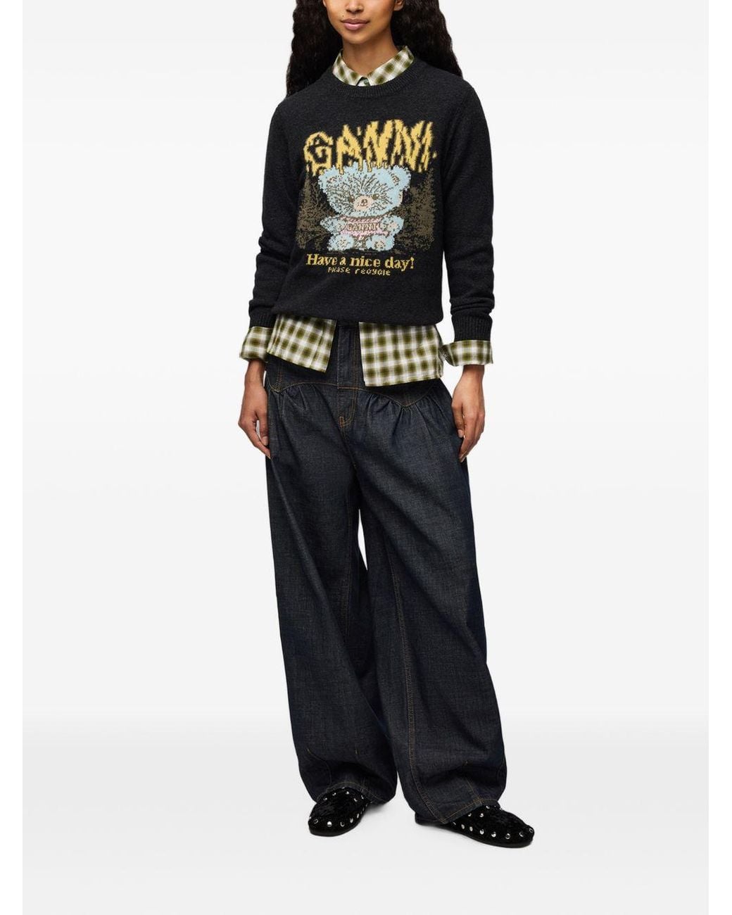 Ganni Black Wool Sweater