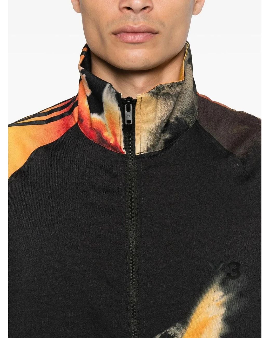 Y-3 Black Three-Stripe Cut And Sew Track Jacket for men