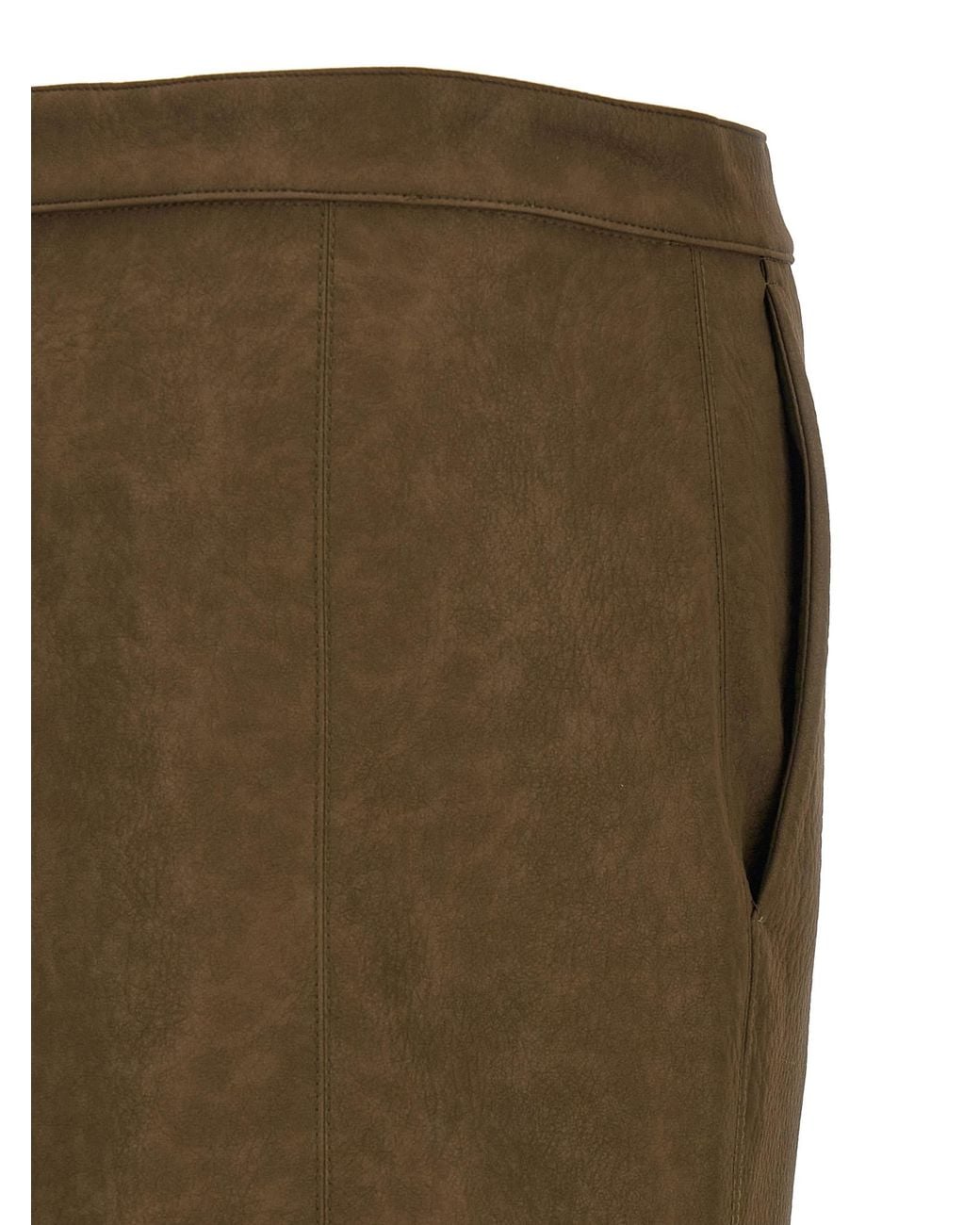 Pinko Green Viscose Midi Skirt