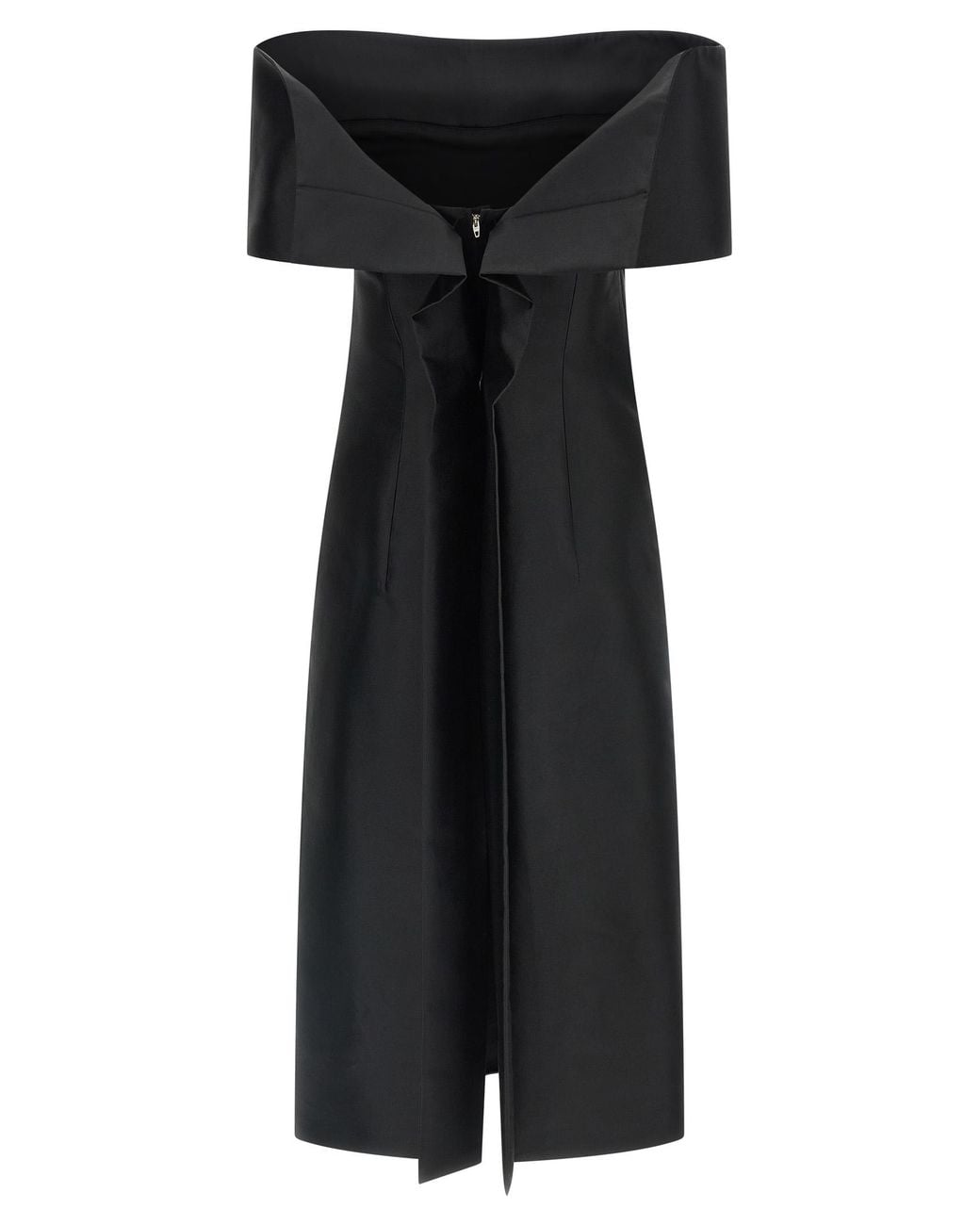 Jil Sander Black Off-The-Shoulder Dress