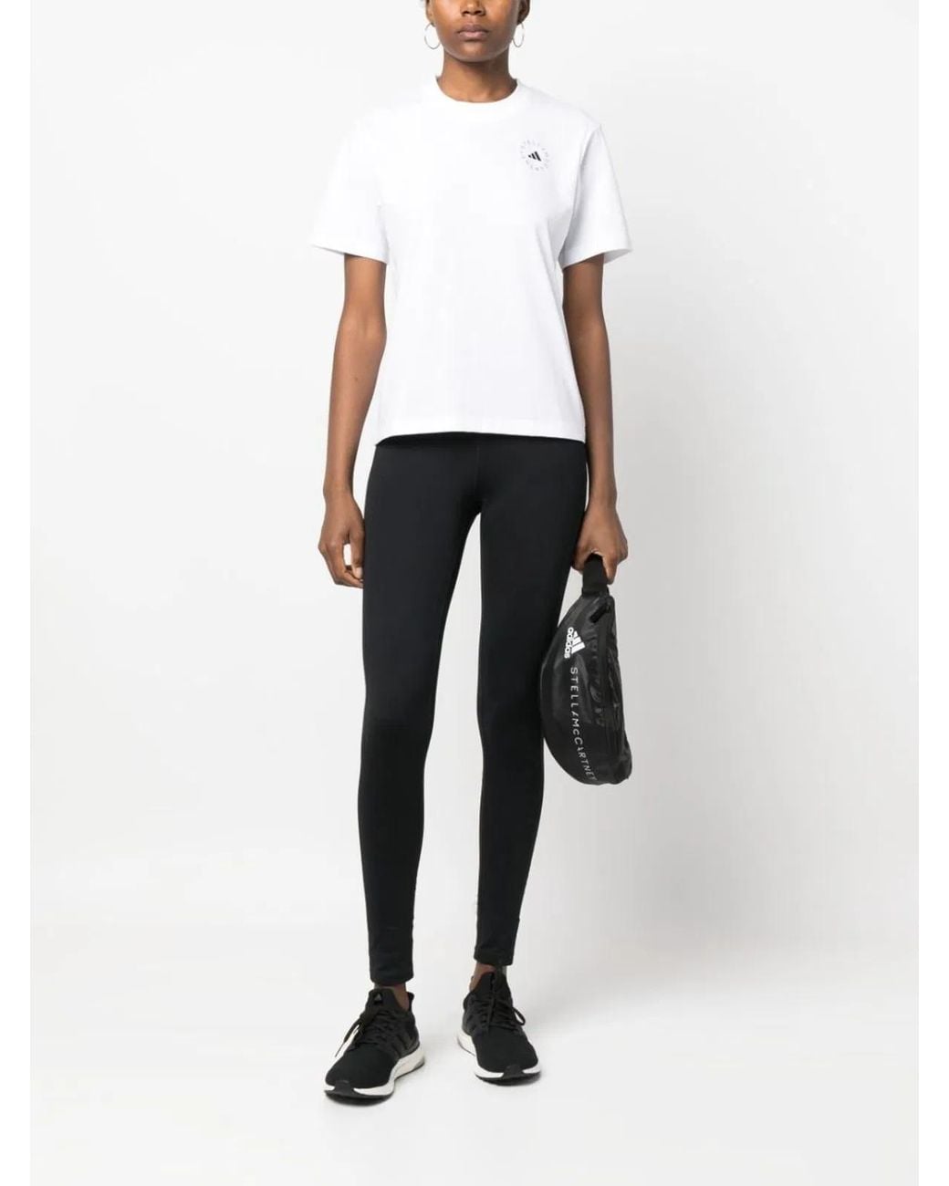 Adidas By Stella McCartney White Adidas By Stella Mccartney Logo Sporty T-Shirt