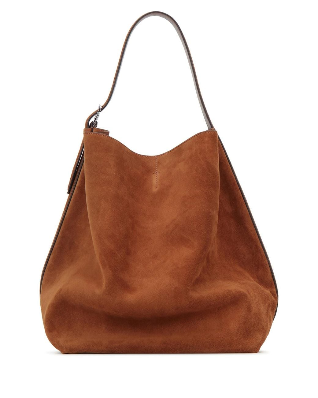 Totême Brown Belted Suede Tote
