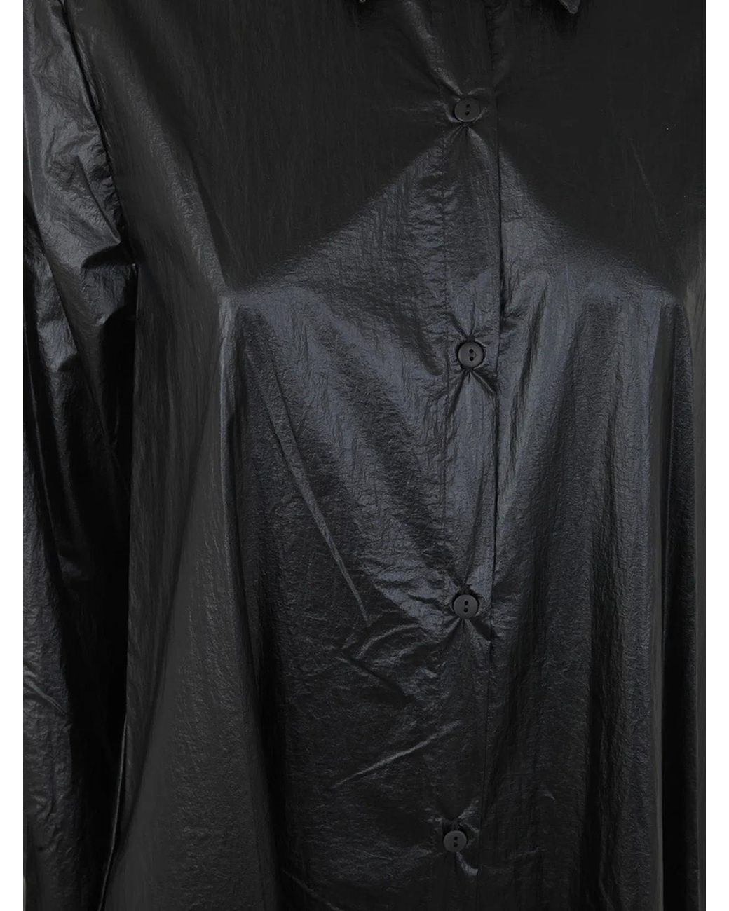 Maria Calderara Black Wrap Choc Parachute Shirt