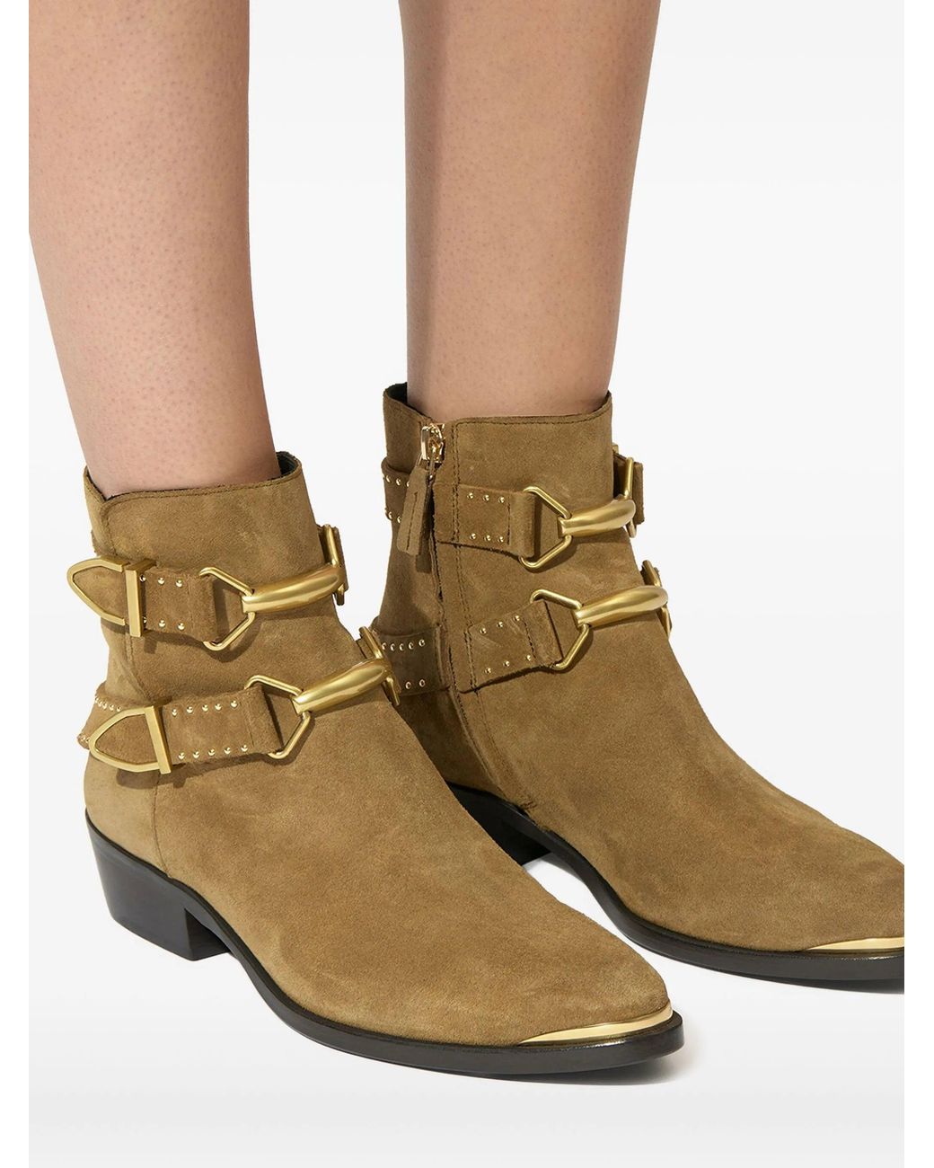 Isabel Marant Brown Taupe Cow Calf Leather Zalya