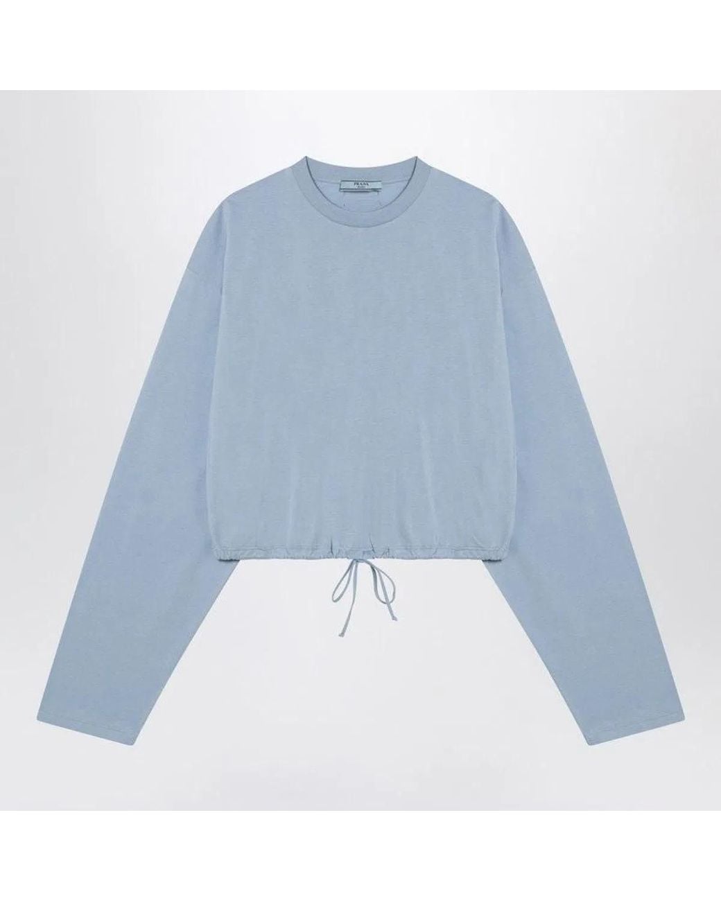 Prada Blue Sweater With Elastic Hem