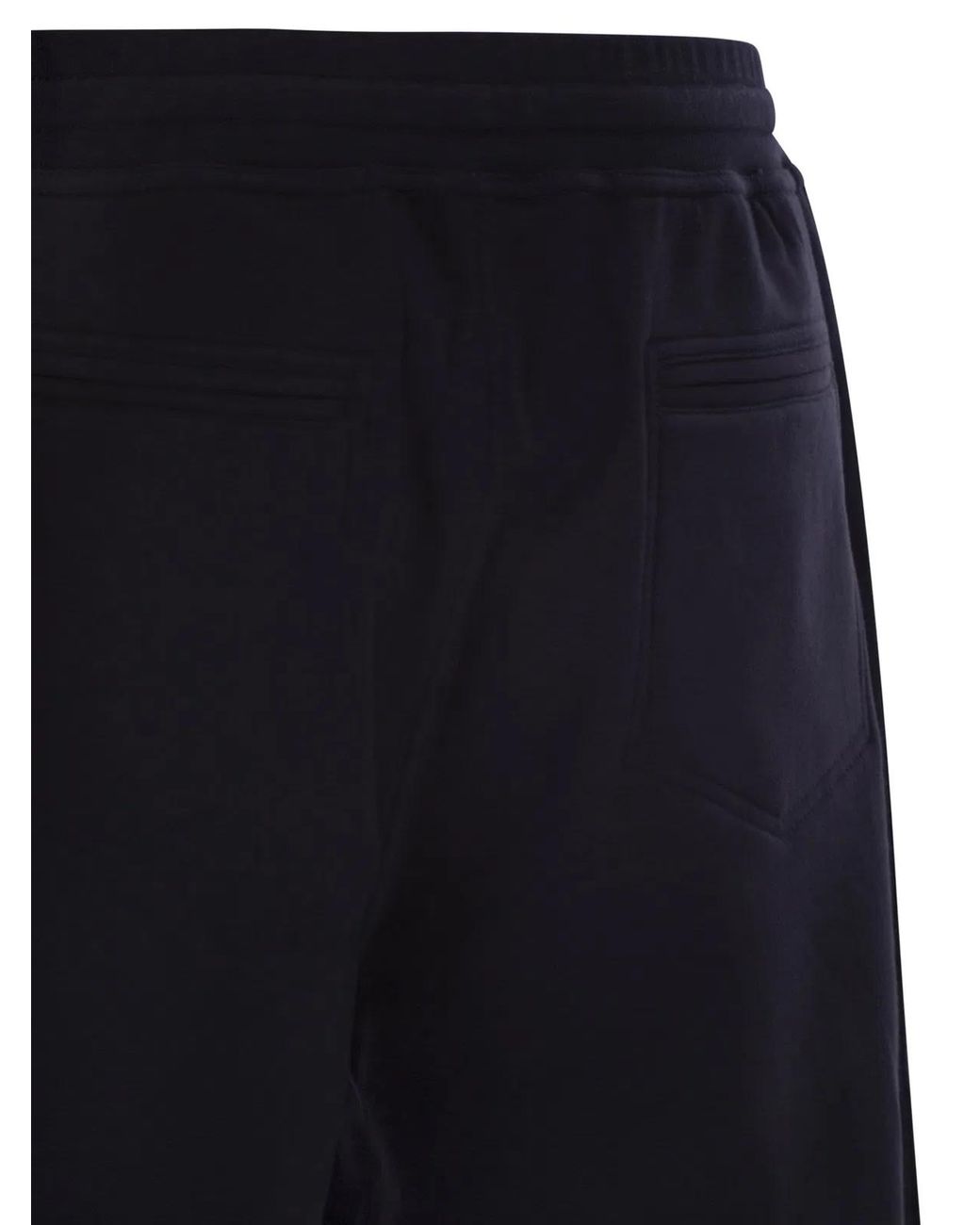 Brunello Cucinelli Blue Techno Cotton Fleece Bermuda Shorts for men