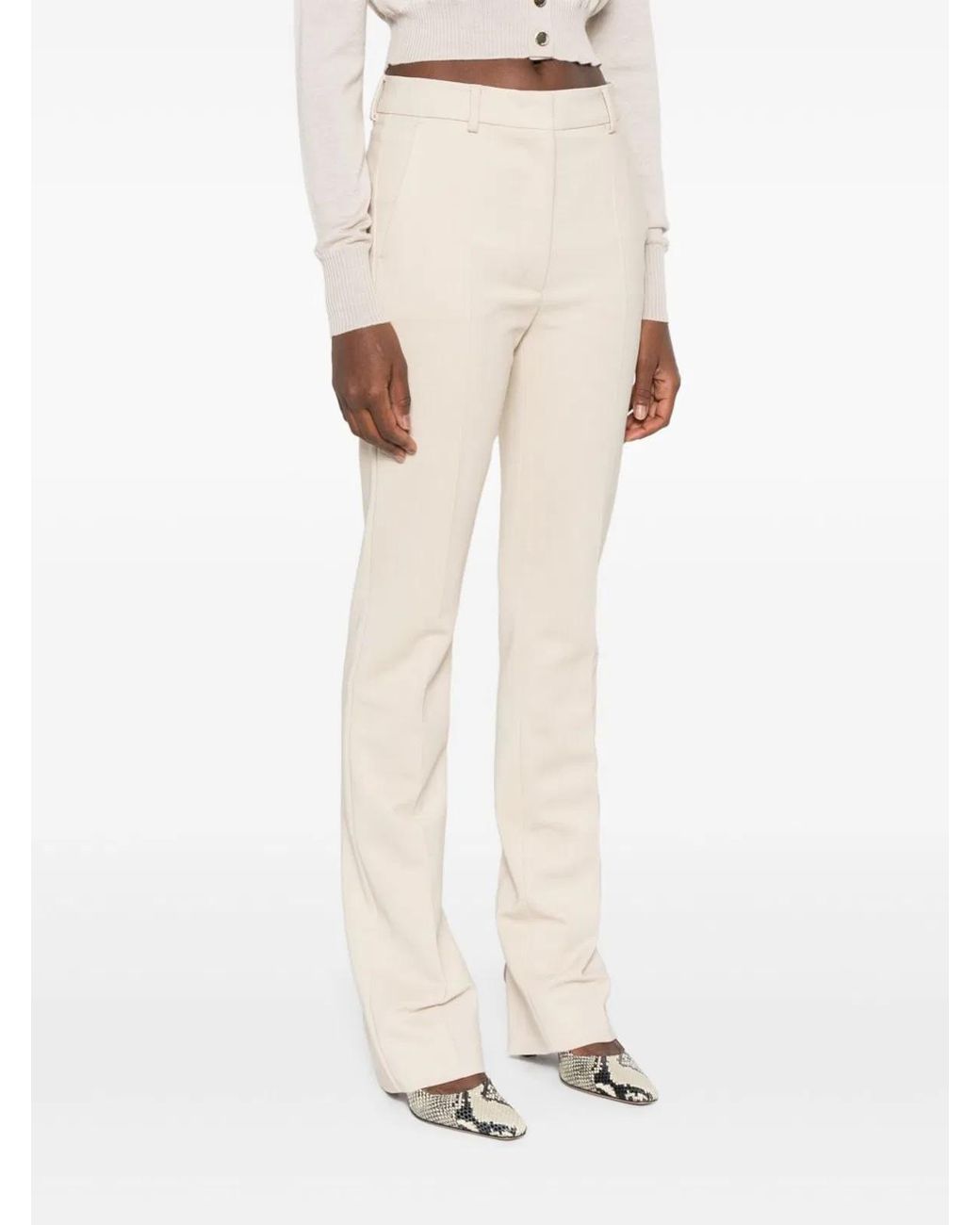 Max Mara Natural Tailored Belt Loops Trousers