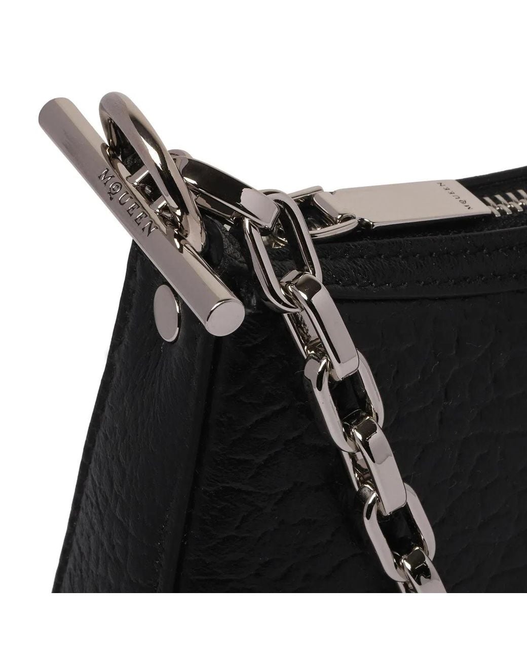 McQueen Black T-Bar Leather Mini Bag