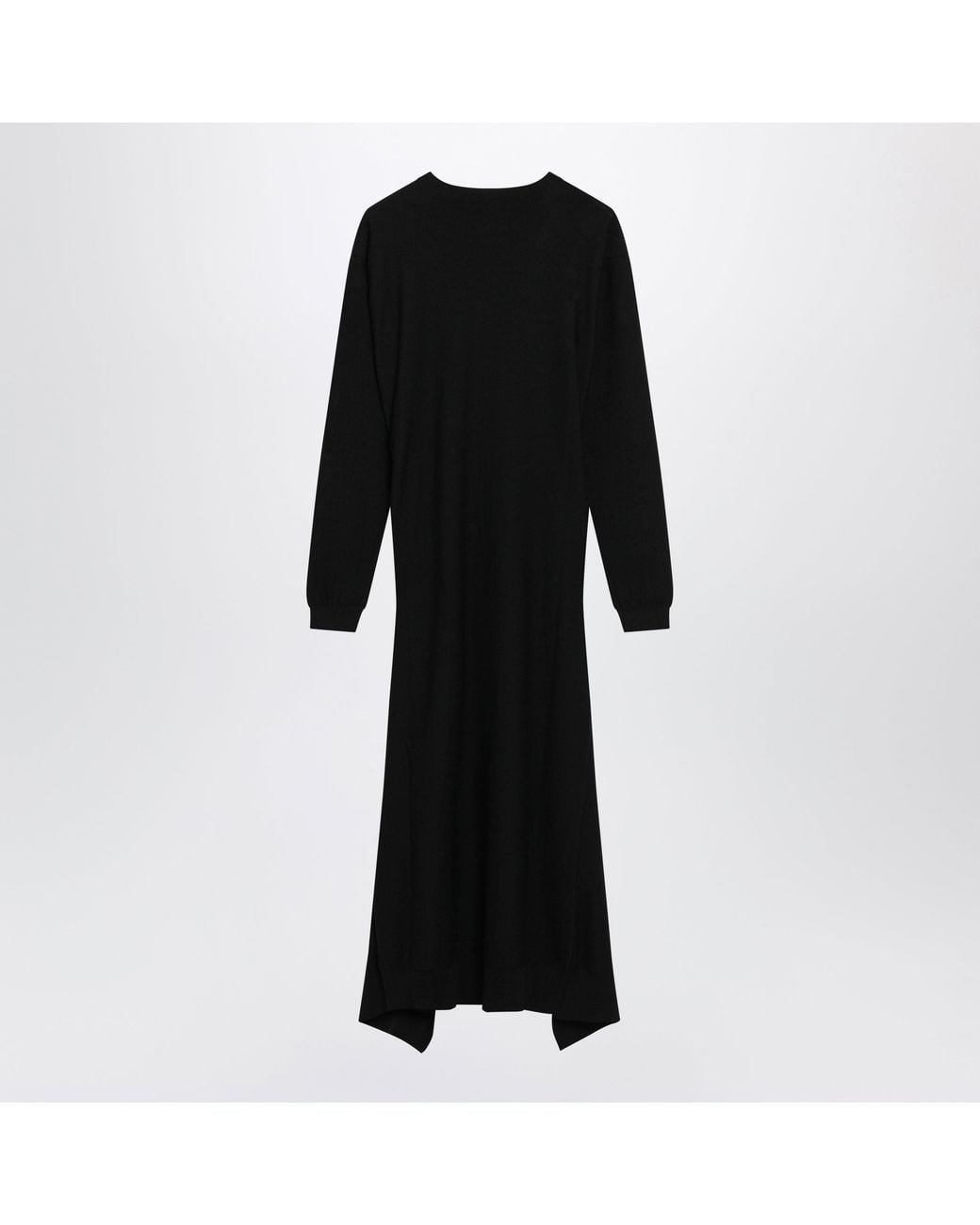Lemaire Black Merino Wool Blend Midi Dress