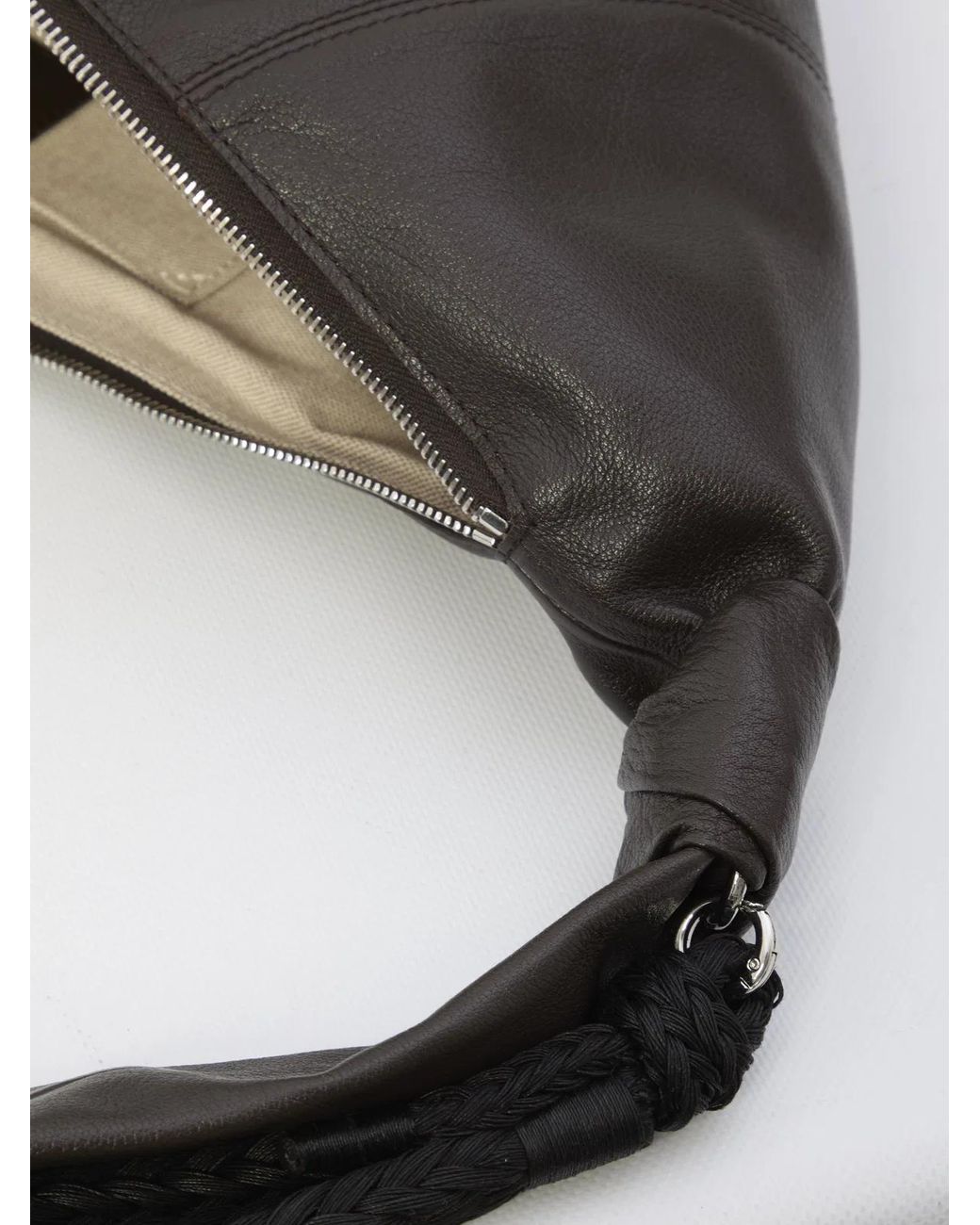 Lemaire Gray Braid Croissant Medium Bag