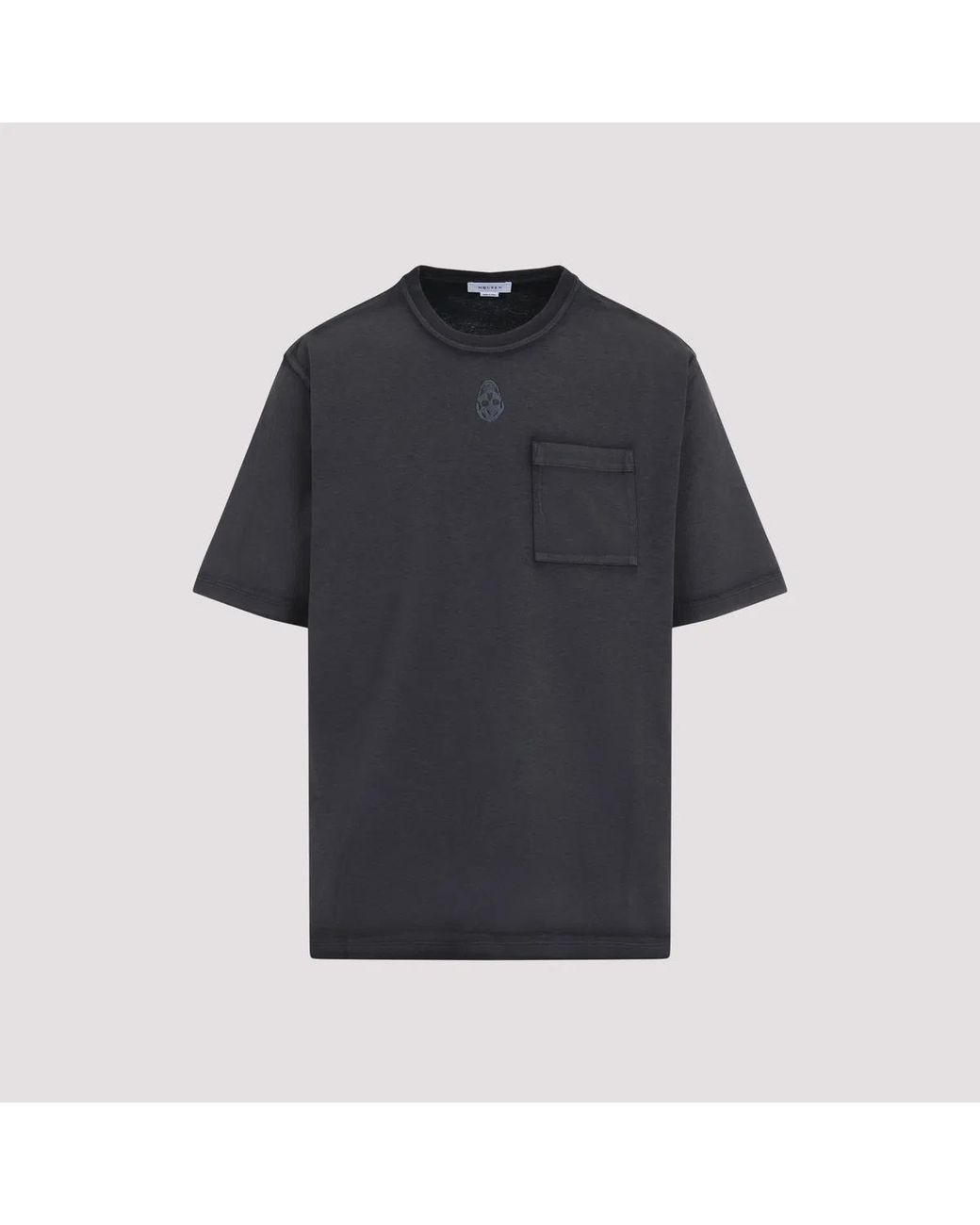 McQueen Black Two-Tone Cotton T-Shirt for men