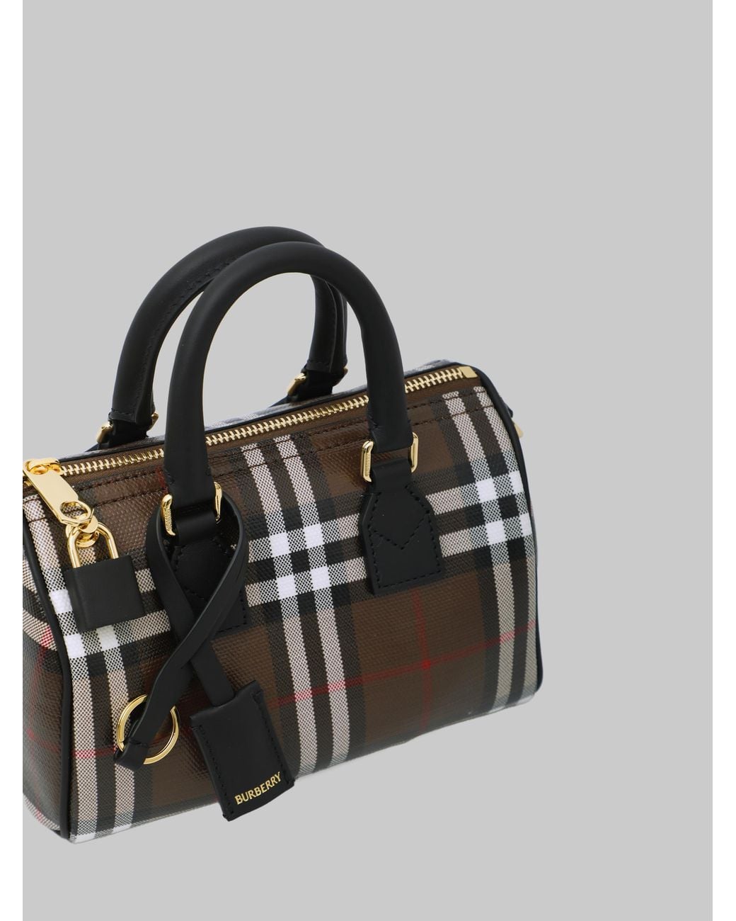 Burberry White Mini Check Bowling Bag