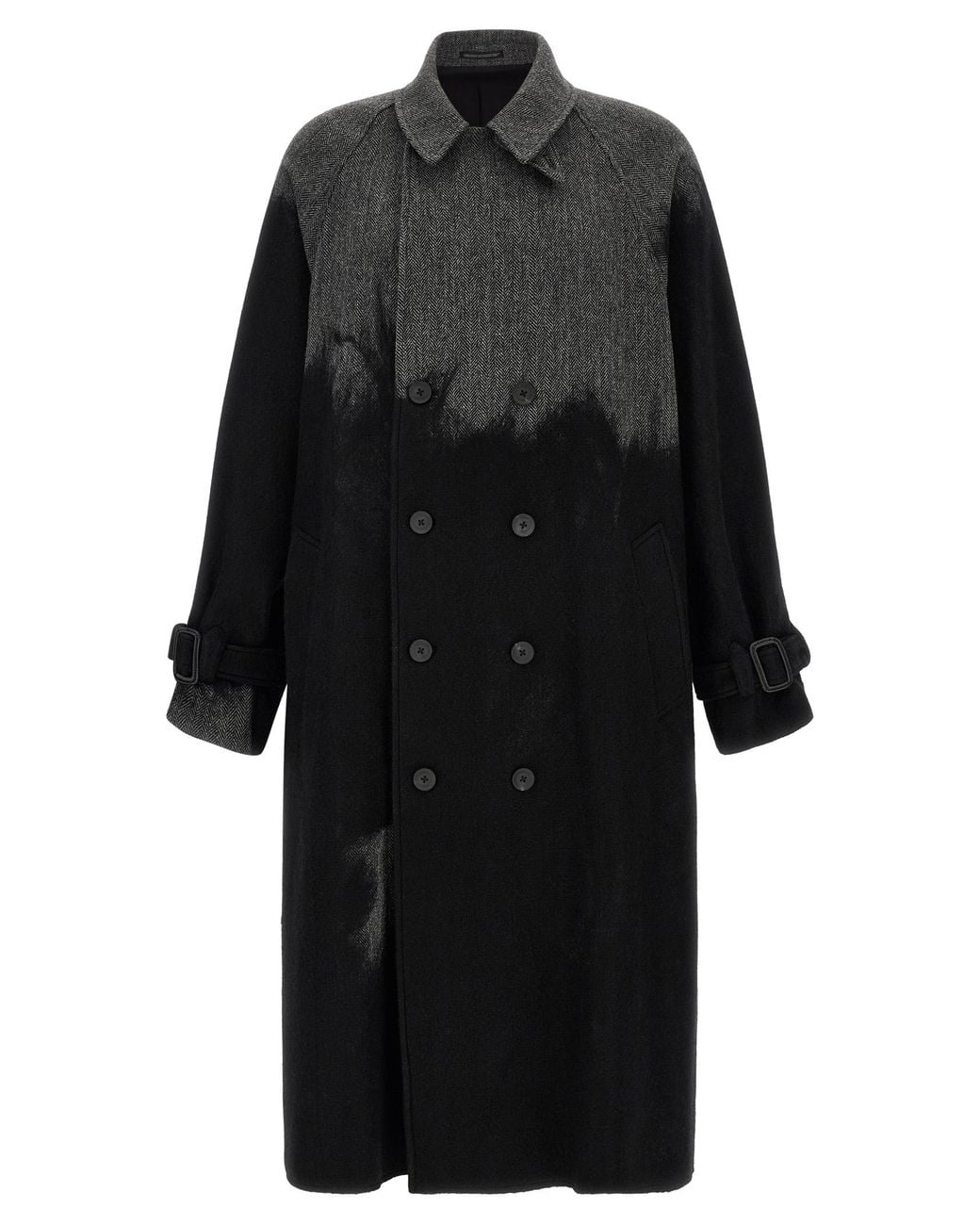 Yohji Yamamoto Black Shaded Coat for men