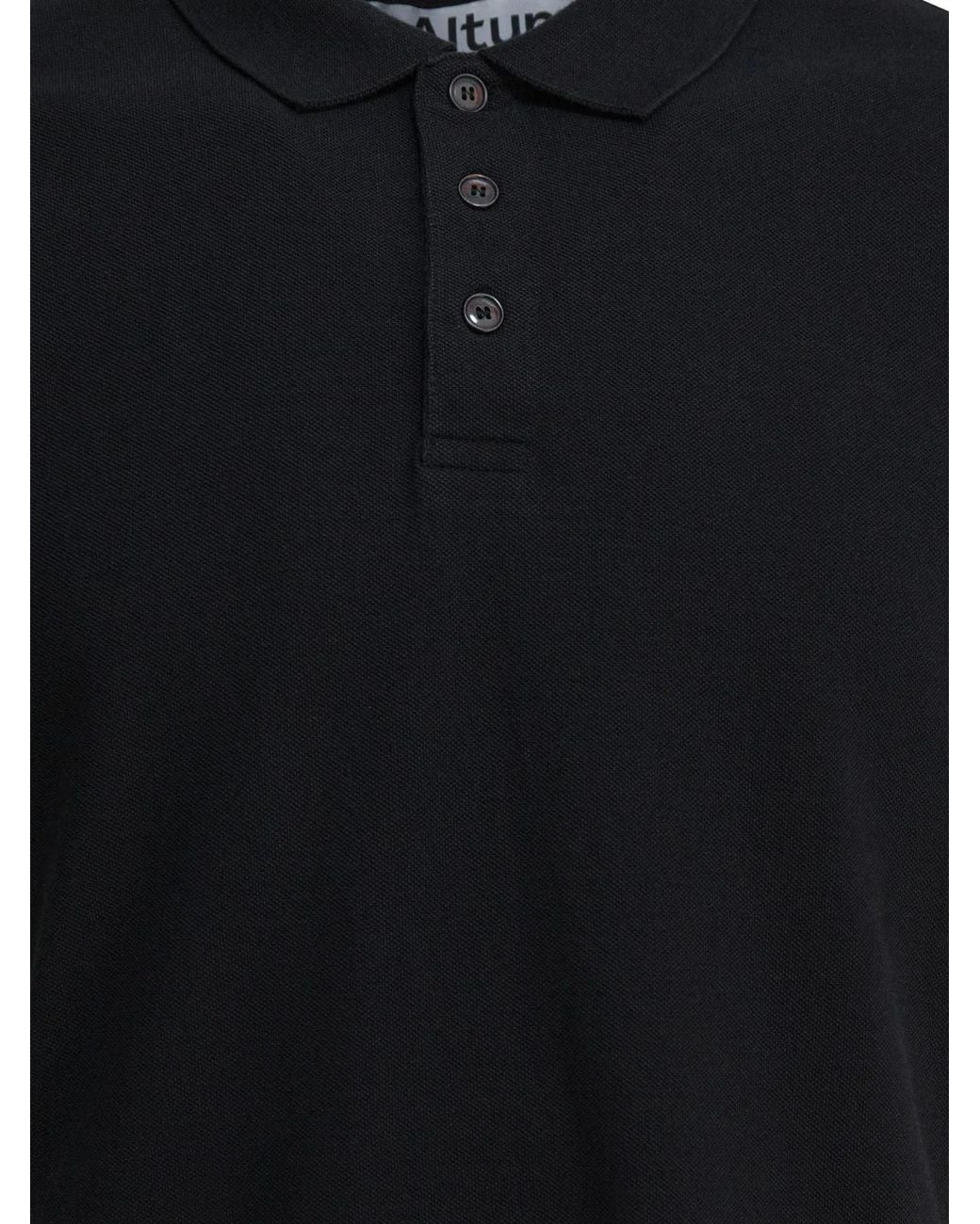 Altum Black Cotton Polo Shirt for men