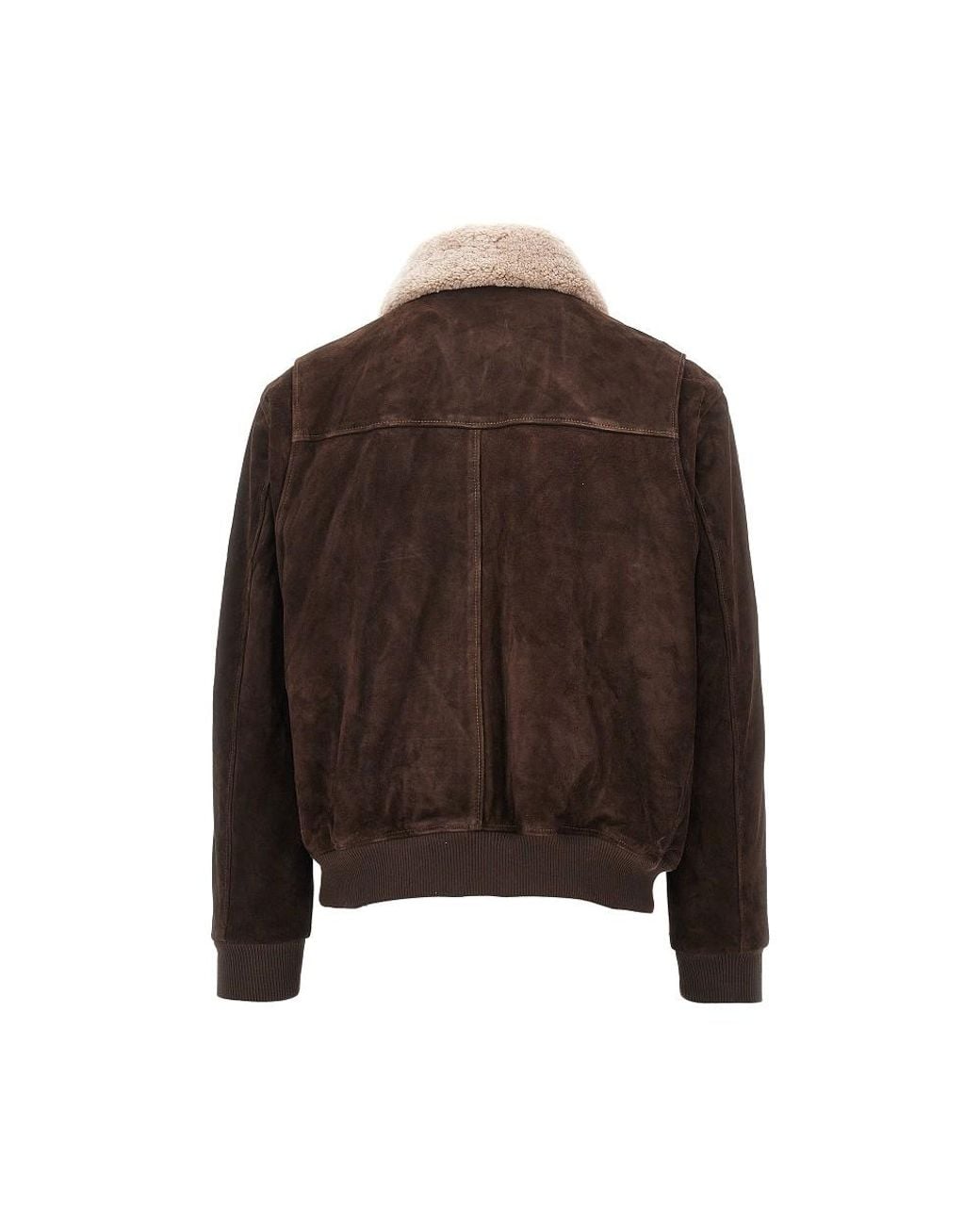 Arma Brown Bari Suede Leather Bomber Jacket for men
