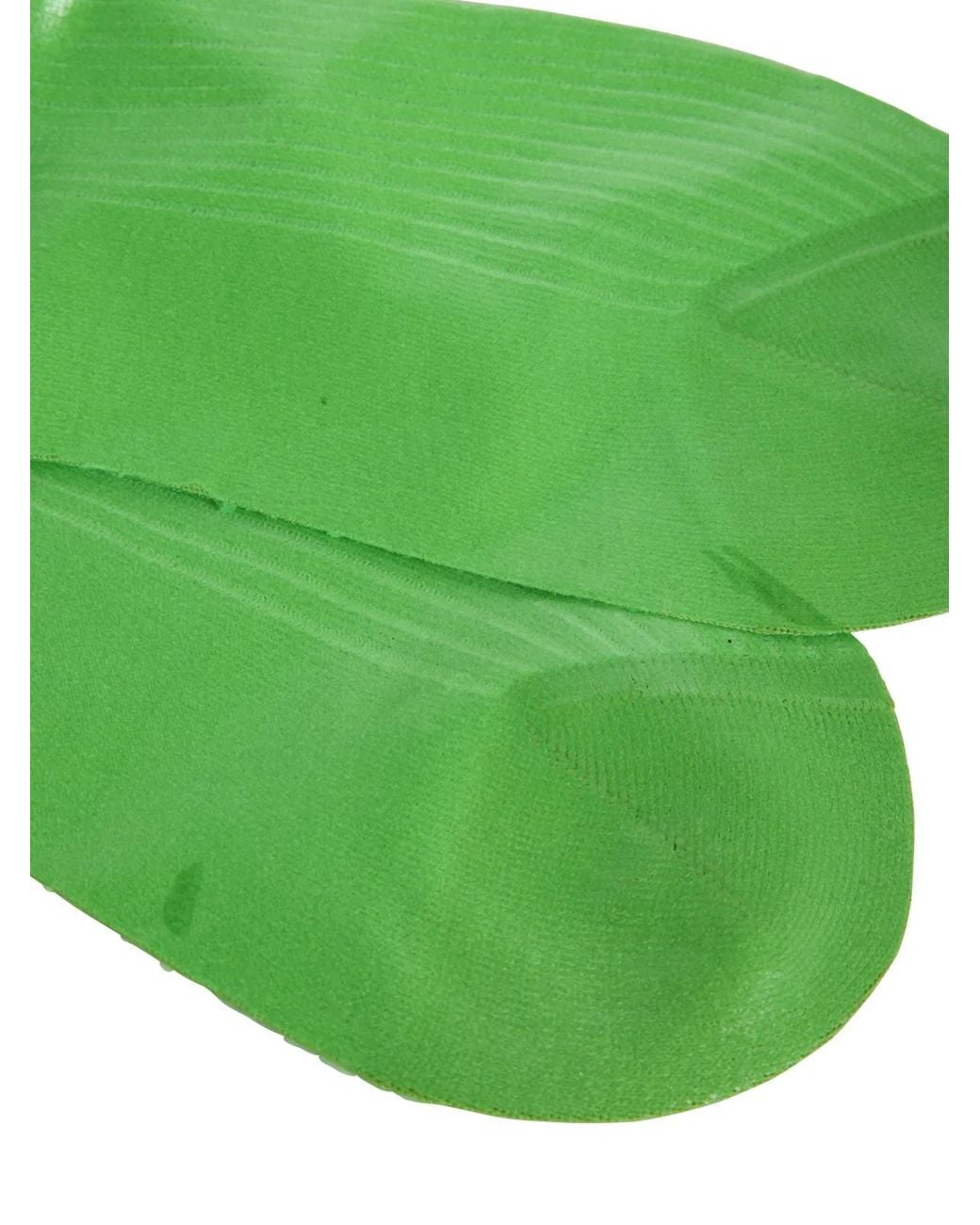 Maria La Rosa Green One Ribbed Laminated Socks
