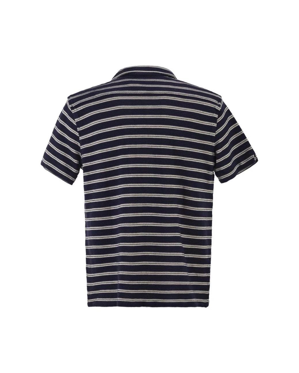 Polo Ralph Lauren Black Short-Sleeved Knitted Striped Shirt for men