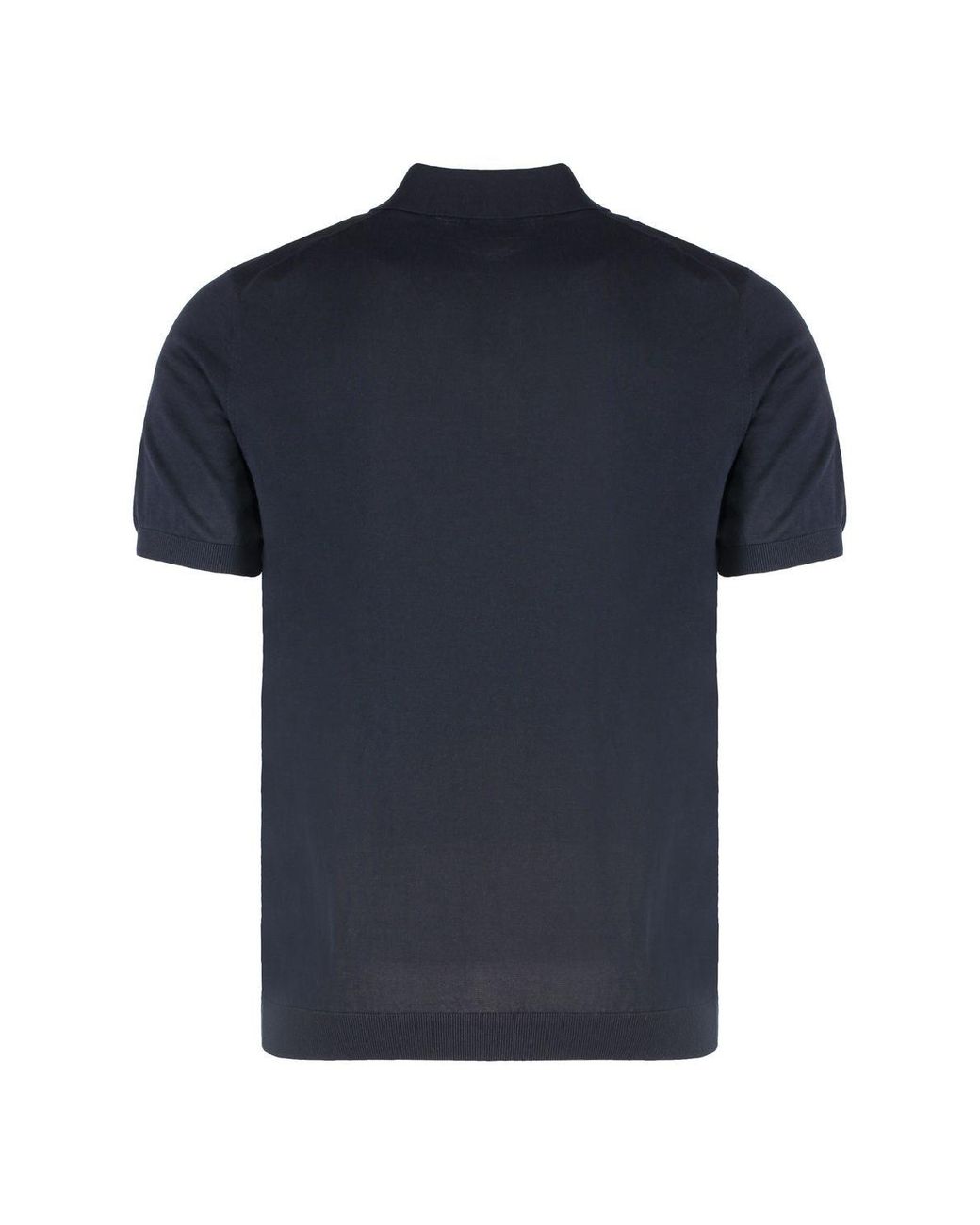Drumohr Blue Knitted Cotton Polo Shirt for men